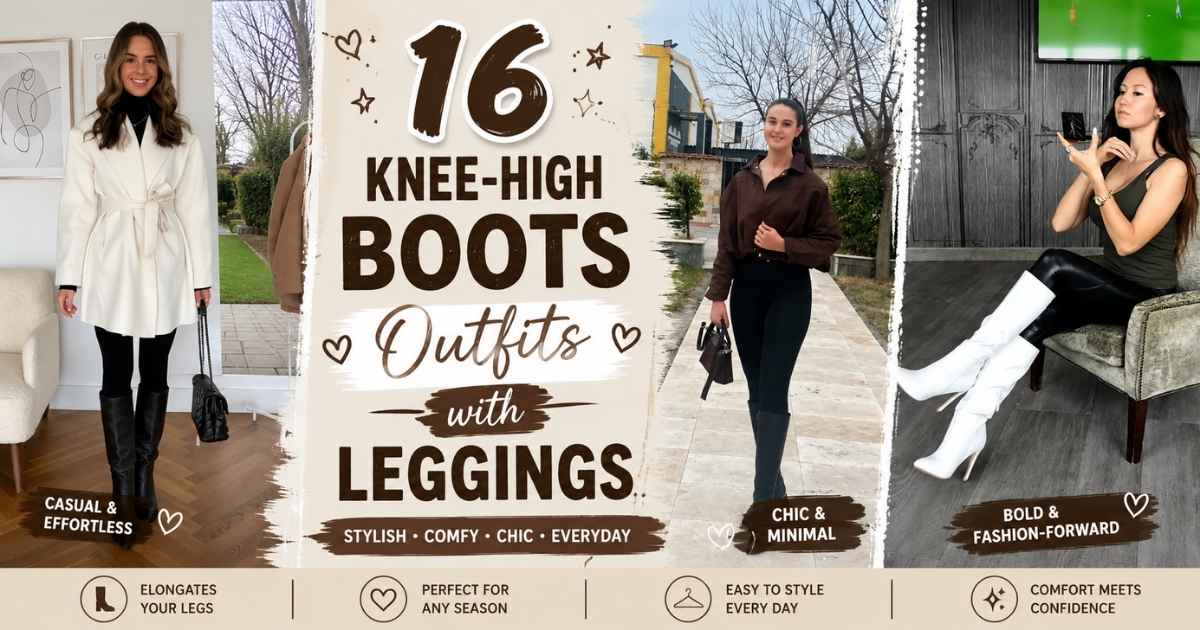 16 Chic Knee-High Boots Outfits with Leggings