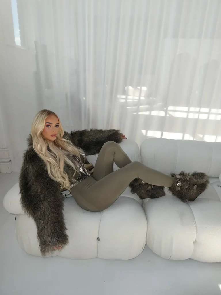 Fur Coat with Leggings and Matching Fur Boots