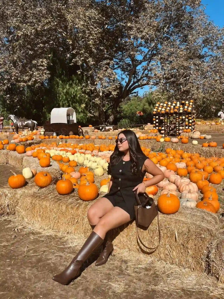 Black Tweed Romper with Brown Knee High Boots Halloween Outfit