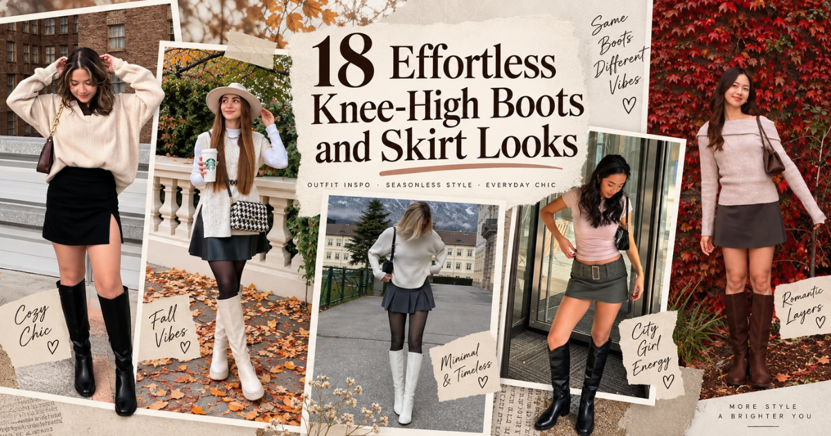 18 Effortless Knee-High Boots and Skirt Looks