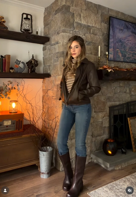 Leather Jacket and Tall Boots for Smart-Casual Days