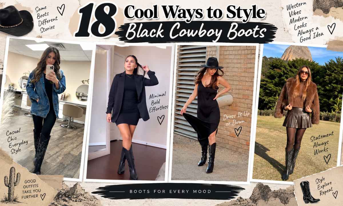 18 Cool Ways to Style Black Cowboy Boots