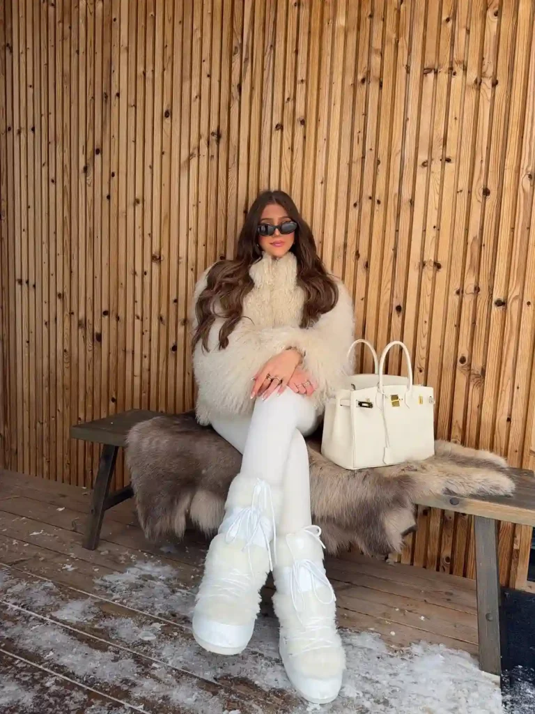 Fur Jacket and White Fur Boots for Christmas