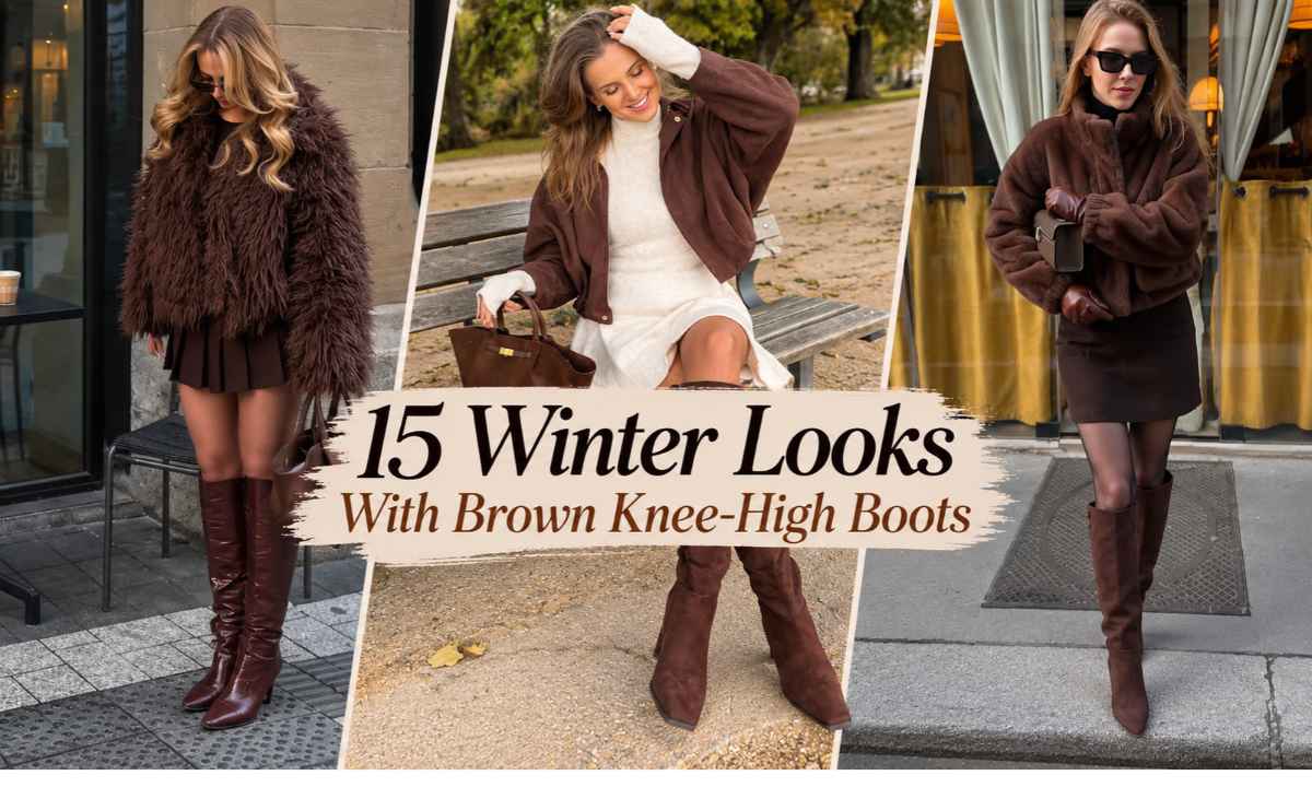 Winter Looks With Brown Knee-High Boots