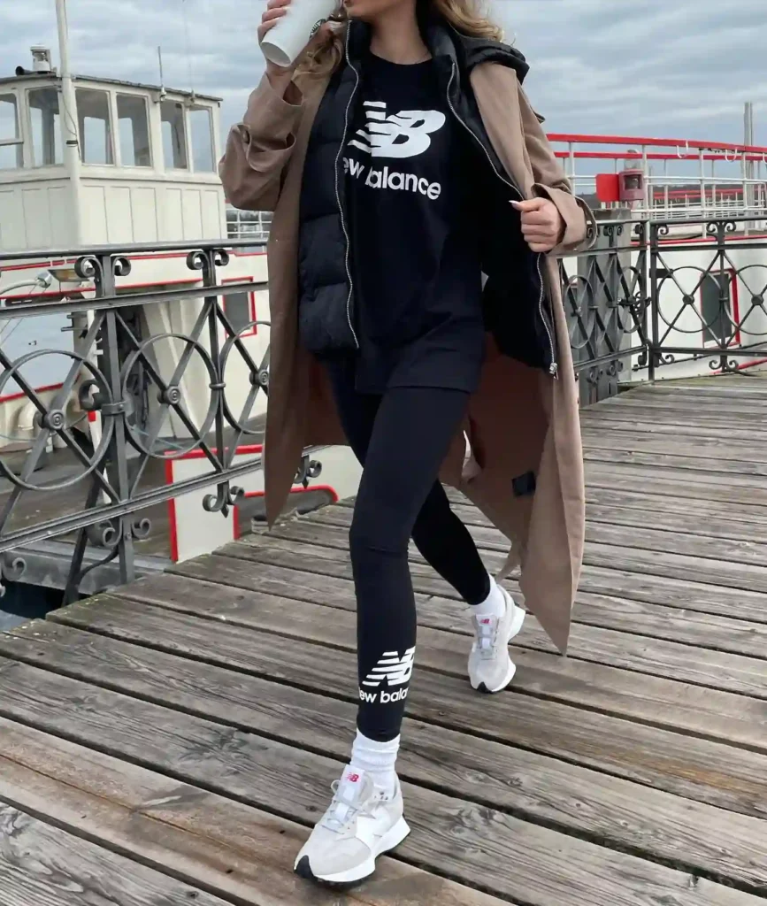 Puffer Vest and Logo Set with New Balance 327