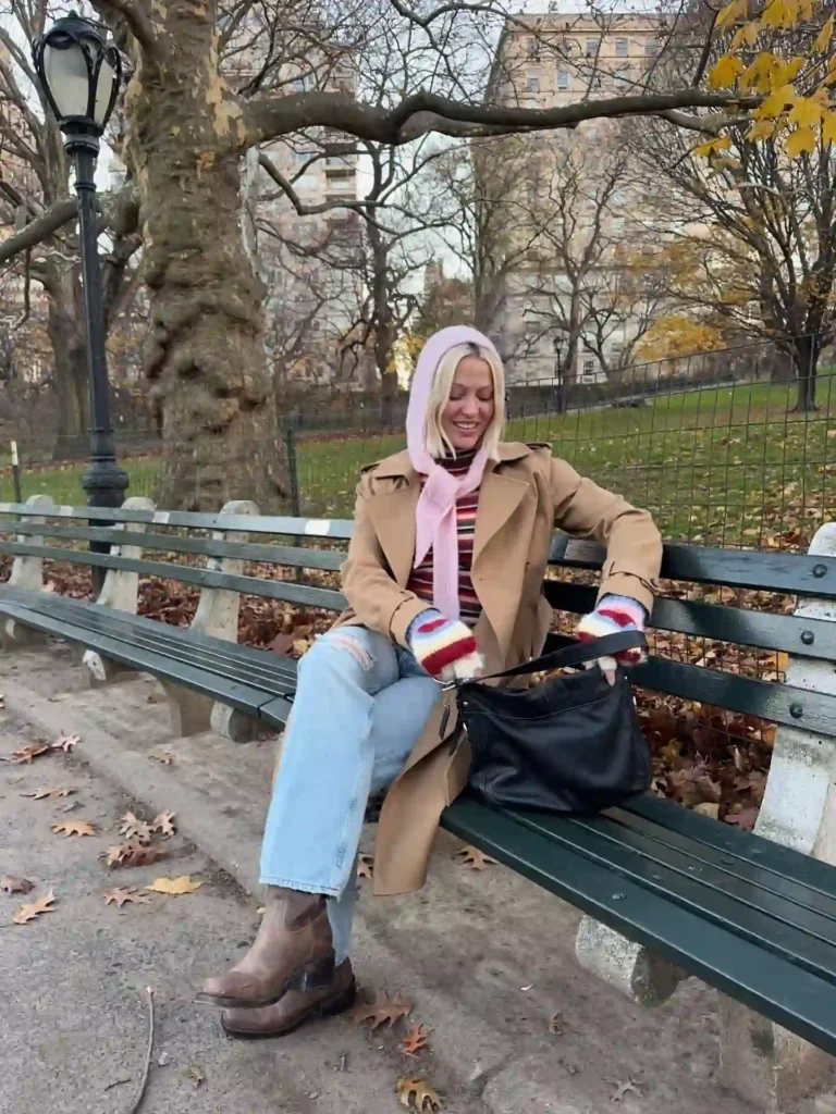 Camel Trench and Chunky Boots for a Cold-Weather Commute