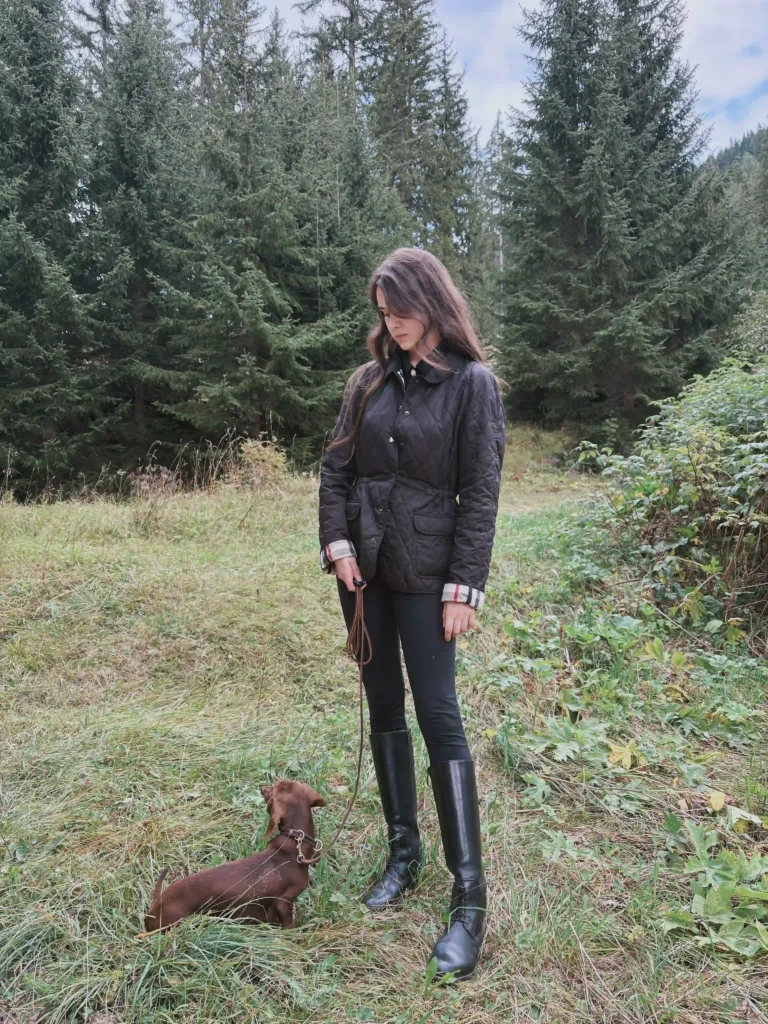 Quilted Barn Jacket and Leggings with Tall Riding Boots