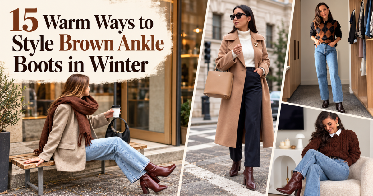 15 Warm Ways to Style Brown Ankle Boots in Winter
