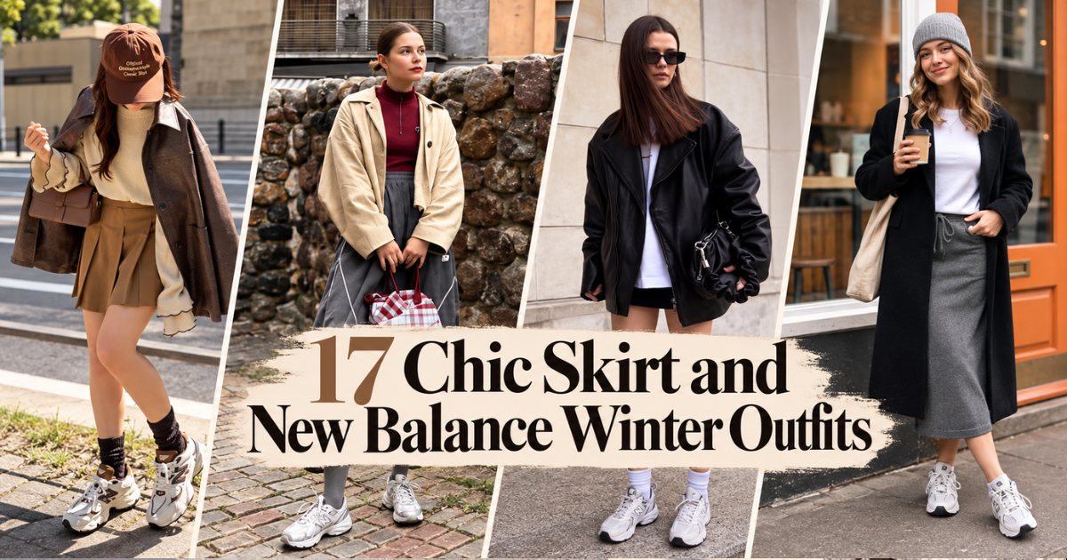 17 Chic Skirt and New Balance Winter Outfits